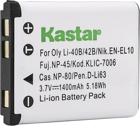بطارية KASTAR LI-42B (3 عبوات) لأوليمبوس LI-40C LI-40B LI-42B و OLYMPUS FE-150 FE-190 FE-20 FE-220 FE-230 FE-240 FE-25 in Saudi Arabia