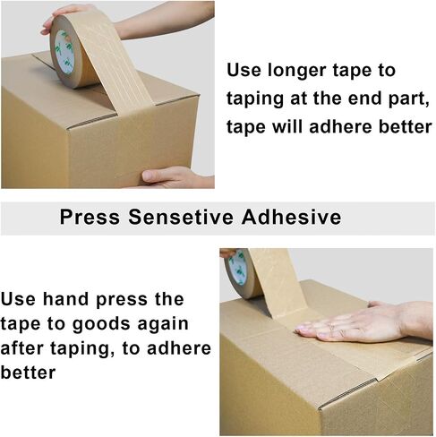 2Pack Reinforced Kraft Paper Tape, Self Adhesive Paper Gummed Packing Tape, for Heavy Duty Packing, Shipping, Moving and Storage, 2Inch55yds, BOMEI PACK in Kuwait
