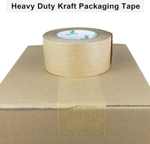 2Pack Reinforced Kraft Paper Tape, Self Adhesive Paper Gummed Packing Tape, for Heavy Duty Packing, Shipping, Moving and Storage, 2Inch55yds, BOMEI PACK in Kuwait