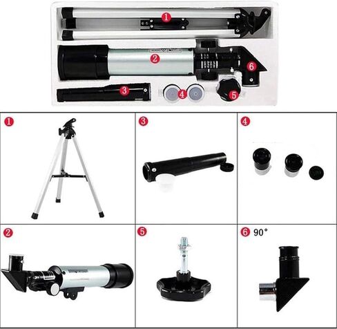 Monocular Telescope Kids Telescope for Adults Astronomy Beginners 50mm Aperture 360mm Mount Astronomical Refracting Portable Travel Telescope with Tripod and Finders Scope in Saudi Arabia