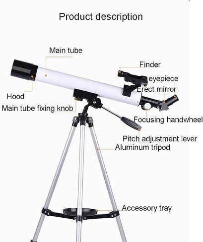 2021 تم تحديث Kids Telescope 600x50mm مع 20 مم/12.5 ملم العدسة للأطفال والمبتدئين Travel Travel Telescope مع Red Dot Finder لمشاهدة القمر مشهد الحياة البرية in Saudi Arabia