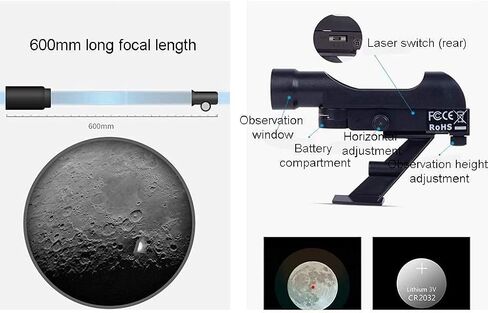 2021 تم تحديث Kids Telescope 600x50mm مع 20 مم/12.5 ملم العدسة للأطفال والمبتدئين Travel Travel Telescope مع Red Dot Finder لمشاهدة القمر مشهد الحياة البرية in Saudi Arabia