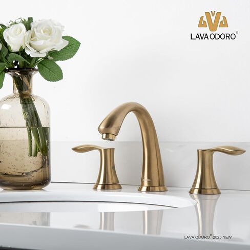 Matte Black Bathroom Faucet 3 Hole, Lava Odoro 8 inch Widespread Bathroom Faucet 2 Handle Bathroom Sink Faucet Vanity Faucet with Pop up Drain Assembly, BF405-MB in Saudi Arabia