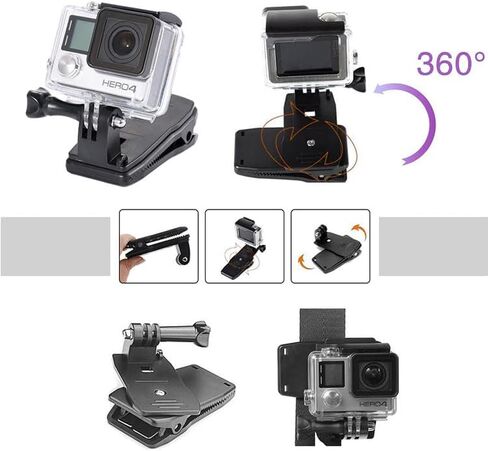 REFLEX CAMARY 360 ° سريع الإصدار على ظهر الظهر قبعة HAT CLIP متوافق مع GO PROH HERO ، MAX ، Insta 360 - CAMERA CAMERS SECUNT in Kuwait