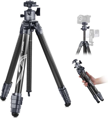 NEEWER LITETRIP LT34 62" Travel Tripod Carbon Fiber with Removable 360° Panorama Head, Center Axis, Fast Flip Buckle, Arca QR Plate Compatible with Peak Design Capture V3, Max Load 22lb/10kg in Saudi Arabia