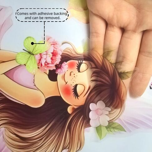 NXUEBDD الوردي الكرز أزهار الأشجار ملصقات جدار زهرة جدار جدار حديقة الجدار مع الفراشات للفتيات غرفة حضانة ديكور in Kuwait