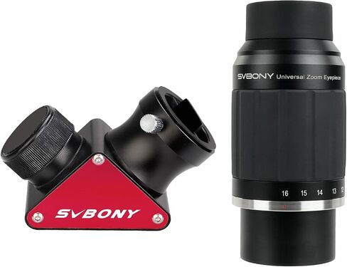 SV188P Dielectric Mirror Star Diagonal, 90 Degree Mirror Diagonal Bundle with SV245 8 to 16mm Zoom Eyepiece Parfocal Design Dual Interface, for Astronomy Planetary Visual in Saudi Arabia