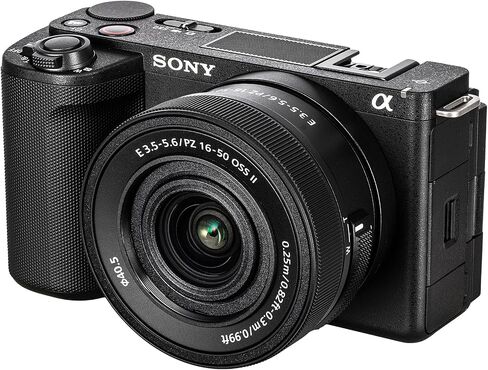 Sony Alpha ZV-E10 II Mirrorless Camera with 16-50mm Lens (Black) (ZVE10M2KB) 18-105mm Lens + 4K Monitor + Pro Mic + 2 x 64GB Memory Card + Color Filter Kit + Filter Kit + More (Renewed) in Saudi Arabia
