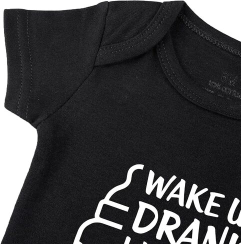 Wake Up Drank Lay Down Drank Spit Up Drank Baby Bodysuit Funny Baby Bodysuit Newborn Unisex Romper in Kuwait