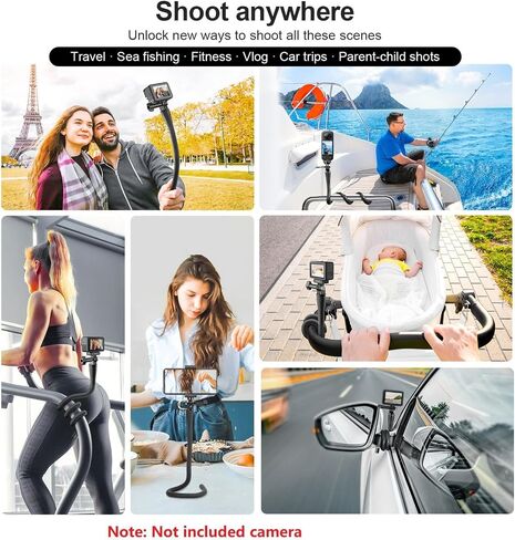 مشبك مرنة Mount Mount Selfie Stick Extension القطب للكاميرا ترايبود حامل الهاتف CLIP in Saudi Arabia