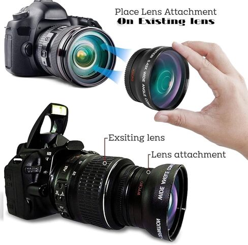 Deluxe Lens Kit for Canon EOS M6 Mark II, EOS M50, EOS M50 Mark II, EOS M200 with 15-45mm Lens, Fuji X100V - Includes: 7pc 49mm Filter Set + 49mm Wide Angle and Telephoto Lens in Kuwait