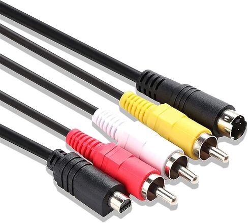 Guy-Tech 5ft AV A/V Video Video TV-Out Cable Lead متوافق مع Sony Camcorder HandyCam DCR-SR68/E in Kuwait