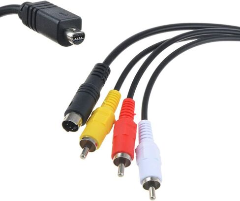 Guy-Tech 5ft AV A/V Video Video TV-Out Cable Lead متوافق مع Sony Camcorder HandyCam DCR-SR68/E in Kuwait