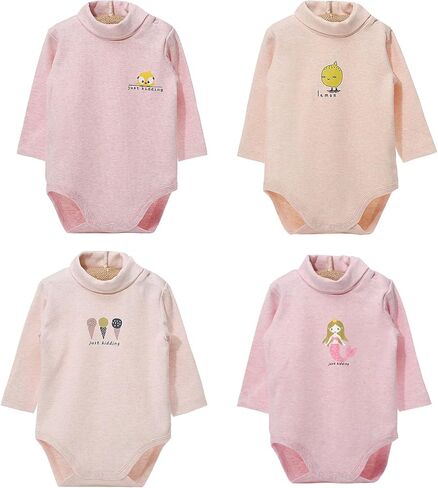 Baby Girls Clothes Long Sleeves Turtle-Neck Onsies Cotton Baby Bodysuit Pack of Toddler Clothing in Saudi Arabia