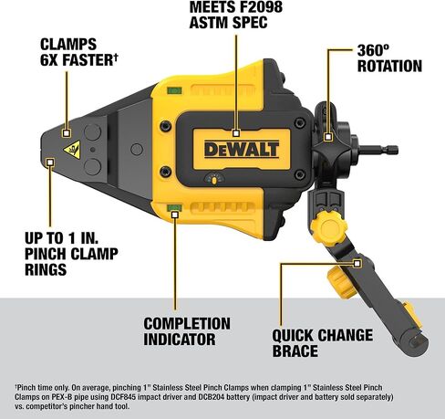 DEWALT IMPACT CONNECT PEX Pinch Clamp Attachment for Impact Driver, Plumbing Tool (DWAPXPIR) in Kuwait