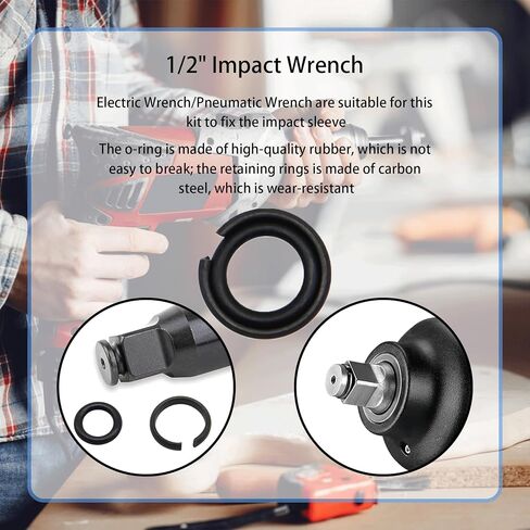 10 Sets of 1/2" Impact Wrench Retainer rings with O-ring, Compatible With Milwaukee Electric/Pneumatic Wrench in Saudi Arabia
