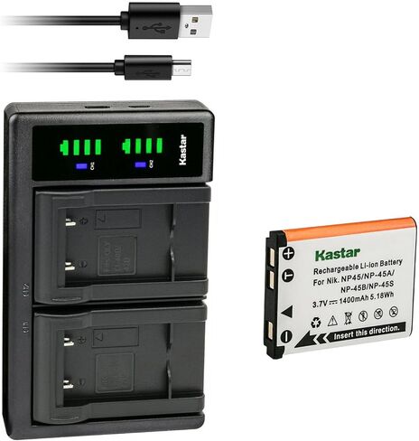 Kastar LTD2 USB Battery Charger Compatible with Fujifilm NP-45 NP-45A NP-45B NP-45S, Fujifilm FinePix JV255 FinePix JV300 FinePix JV500 FinePix JX200 FinePix JX205 FinePix JX210 in Saudi Arabia