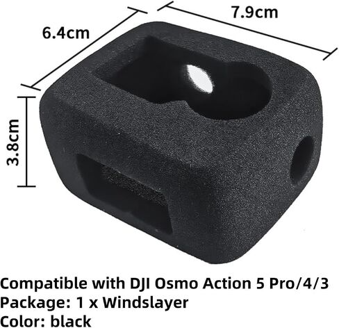 Windslayer Cover for DJI Osmo Action 5 Pro, Windscreen Wind Muff Foam Housing Frame Case, Sponge Muffler Windproof Video Noise Reduction Accessory for Osmo Action 4/Action 3 in Saudi Arabia