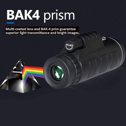 40 × 60 تلسكوب أحادي الطاقة عالي الطاقة - BAK4 PRISM LENS و COMPASS ومحول الهواتف الذكية وترايبود لمشاهدة الطيور البالغة in Saudi Arabia
