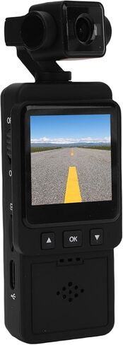 HD Pocket Camcorder ، 1080p mini camera يمكن ارتداؤها مع شاشة 1.54 بوصة 3 محور التثبيت wifi تسجيل لسجلات العمل الرياضية في الهواء الطلق (مع بطاقة ذاكرة 64 جم) in Kuwait