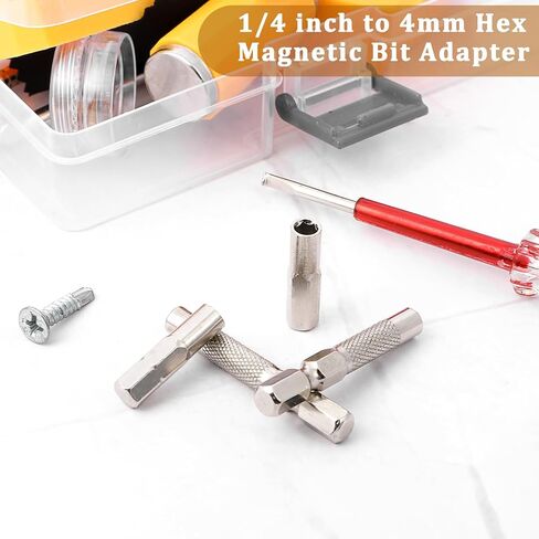 4 Pcs Drill Bit Adapter, 1/4 to 4mm Bit Adapter, Hex to 1/4 Drive Adapter, Magnetic Drill Adapter for Sockets and Precision Bits Set Screwdriver Converter in Saudi Arabia