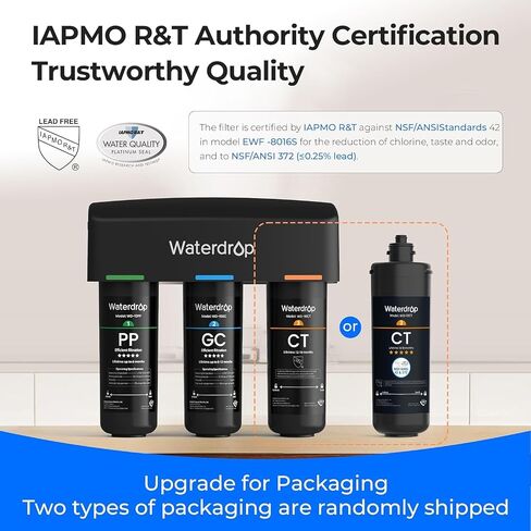 Waterdrop TSB 3-Stage High Capacity Under Sink Water Filter, Reduces PFAS, PFOA/PFOS, Fluoride, Chlorine, Bad Taste & Odor, with Dedicated Faucet, NSF/ANSI 42 Certified Element, USA Tech in Saudi Arabia