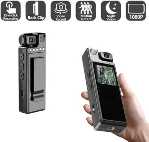 ASHATA 180° Rotatable Lens Night Body Cam with 4 Fill Lights and 1200mAh Battery for Police Outdoor Sports Video Recorder, Supports 4K in Saudi Arabia