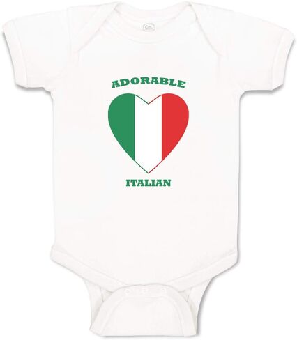 Custom Personalized Boy & Girl Baby Bodysuit Adorable Italian Heart Funny Cotton Baby Clothes White Design Only 6 Months in Saudi Arabia