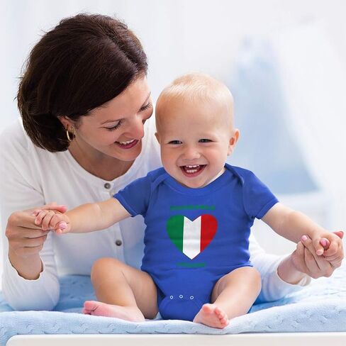 Custom Personalized Boy & Girl Baby Bodysuit Adorable Italian Heart Funny Cotton Baby Clothes White Design Only 6 Months in Saudi Arabia