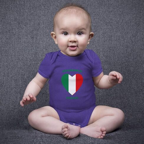 Custom Personalized Boy & Girl Baby Bodysuit Adorable Italian Heart Funny Cotton Baby Clothes White Design Only 6 Months in Saudi Arabia