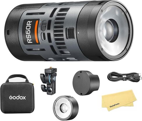 Godox RS60R RGB LED Monolight with Bluetooth & DMX Control, 1800K-10000K CCT, 95+ CRI, 95+ TLCI, 60W USB-C Input, 14 FX Modes, Compact Design for Creative Studio, Photography, On-Location Lighting in Saudi Arabia