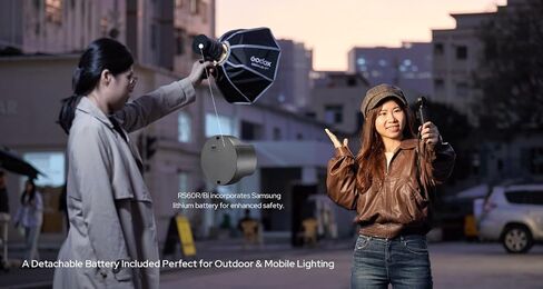 Godox RS60R RGB LED Monolight with Bluetooth & DMX Control, 1800K-10000K CCT, 95+ CRI, 95+ TLCI, 60W USB-C Input, 14 FX Modes, Compact Design for Creative Studio, Photography, On-Location Lighting in Saudi Arabia