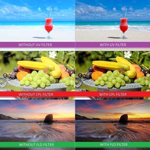 for FUJIFILM XF 16-80 f4 R OIS WR/for FUJIFILM XF 10-24mm f4 R OIS WR,72MM Multi-Coated Lens Filter Kit UV/FLD/CPL (72MM) in Kuwait