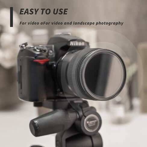 GREEN.L 43mm Variable ND Filter, Ultra Slim ND2 to ND400 (1-9 Stops) Adjustable Neutral Density Filter for Camera Lens in Kuwait