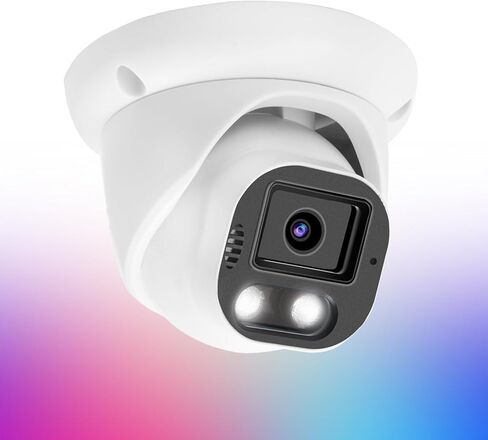 5MP PoE IP Color Night Vision Camera, Smart Dual Light Dome Security IP Camera, Built-in Mic, 98ft Night Vision, 110°Wide Angle, Human Vehicle Detection in Kuwait