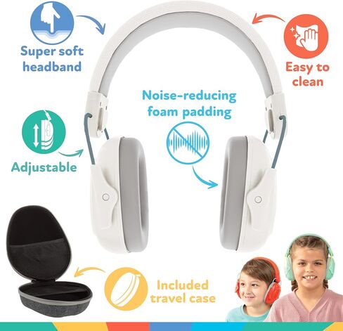 Nuby Soft Sounds أصوات ضوضاء ضوضاء مع حالة سفر - حماية السمع للأطفال والمراهقين - العصابة القابلة للتعديل - حشوة ناعمة فائقة - البط البركانية in Saudi Arabia