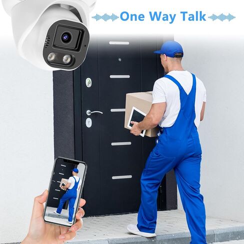 5MP PoE IP Color Night Vision Camera, Smart Dual Light Dome Security IP Camera, Built-in Mic, 98ft Night Vision, 110°Wide Angle, Human Vehicle Detection in Kuwait