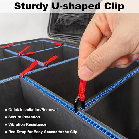 ترقية نظام مقسم DIY لحالة Pelican 1510 ، منظم قابل للتخصيص مع علامات تبويب U-Clips و Red سحب ، إدراج آمنة من الرغوة للأدوات ، الكاميرا ، العتاد الطبي ، التكتيكي (غير متضمن) in Kuwait