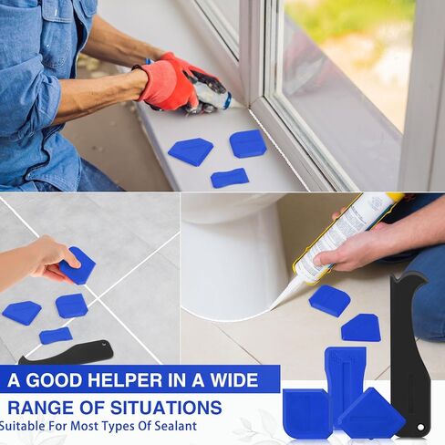 4 Pieces Silicone Caulking Tool Set Sealant Finishing Tool Grout Scraper Caulking Removal Tool for Kitchen Bathroom Floor Sink Joint Sealant Sealing,Reuse and Replace in Kuwait