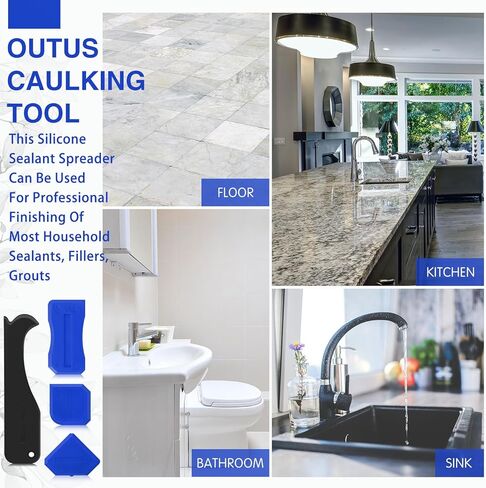 4 Pieces Silicone Caulking Tool Set Sealant Finishing Tool Grout Scraper Caulking Removal Tool for Kitchen Bathroom Floor Sink Joint Sealant Sealing,Reuse and Replace in Kuwait