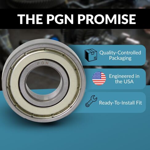 محمل PGN (10 عبوات) 6205-ZZ - محمل كروي مختوم من الصلب الكروم المشحم - محامل 25x52x15 مم مع درع معدني ودعم دورة في الدقيقة العالية in Saudi Arabia