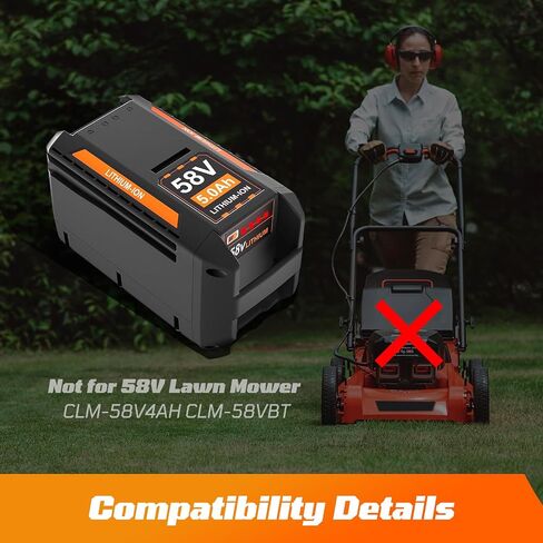 استبدال بطارية Echo 58V 5.0AH CBP-58V20 ، CBP-58V40 ، متوافق مع جميع أدوات البستنة من صدى 58V الأدوات (ليس من أجل جزازة العشب CLM-58V4AH CLM-58VBT) in Saudi Arabia