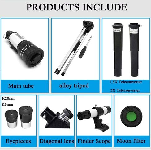 Binoculars Telescopes for Kids Beginners 70mm Astronomical Refractor with Tripod 3X Barlow Lens and Finder Scope Moon Filter Best Gift for Students in Saudi Arabia