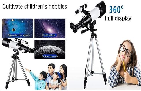2021 Updated Kids Telescope Telescopes for Astronomy Beginners 50-100mm Caliber Mount Astronomical Refracting Telescope for Kids Travel Telescope with Tripod Carry Bag and Eyepiece in Saudi Arabia