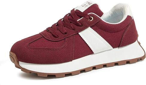 Women's Retro Platform Sneakers Wide Fit Fashion Tennis Shoes with Recyclable Material Insole Vintage-Inspired Comfort for Walking, Lifestyle & Casual in Saudi Arabia