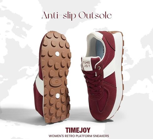 Women's Retro Platform Sneakers Wide Fit Fashion Tennis Shoes with Recyclable Material Insole Vintage-Inspired Comfort for Walking, Lifestyle & Casual in Saudi Arabia