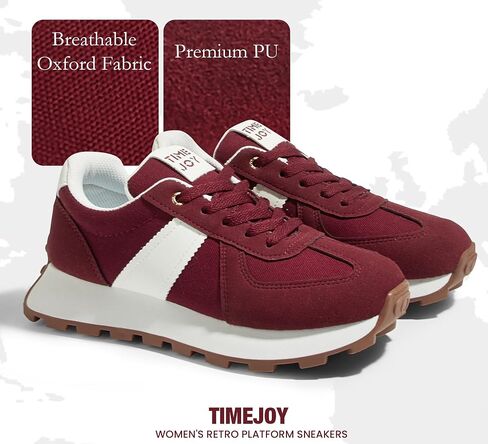 Women's Retro Platform Sneakers Wide Fit Fashion Tennis Shoes with Recyclable Material Insole Vintage-Inspired Comfort for Walking, Lifestyle & Casual in Saudi Arabia