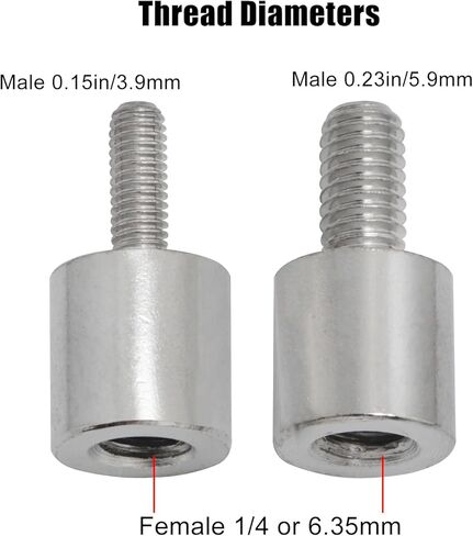 2pcs محول المسمار 1/4 بوصة أنثى إلى m6 ذكر 1/4 بوصة أنثى إلى m4 ذكر محول ترايبود ترايب كاميرا التثبيت من الذكور in Saudi Arabia