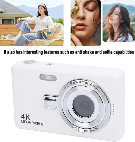 كاميرا رقمية 4K ، كاميرا Vlogging 50 ميجابكسل للتصوير الفوتوغرافي ، تكبير 16x ، نقطة رجعية ، واطلاق النار على الكاميرا الرقمية ، وشاشة عالية الدقة 2.4 بوصة ، ودعم ما يصل إلى 64 جم ، ومضاد للهز (32 جيجابايت) in Saudi Arabia