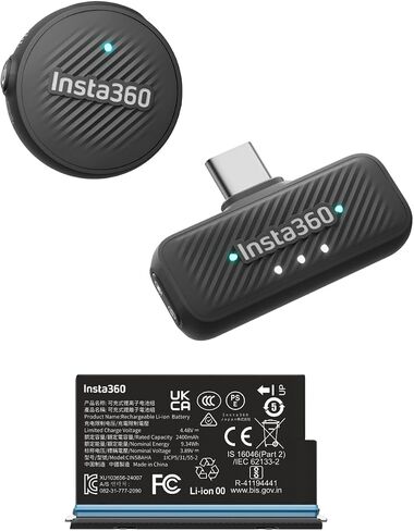 بطارية Insta360 x5 مع هواء الميكروفون (1 TX + 1 RX) in Saudi Arabia